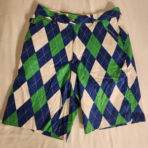 Vibrant Argyle Men's Athletic Shorts